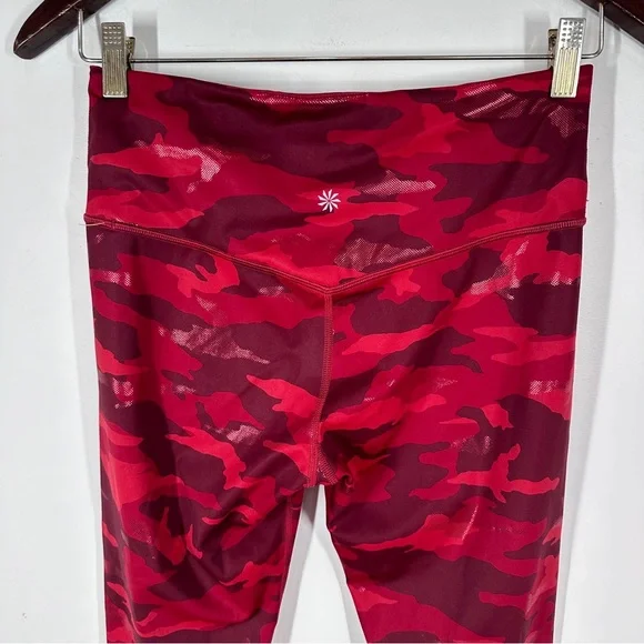 Athleta Elation Train Printed 7/8 Tight Size Medium Red Camo Shine - Picture 5 of 8